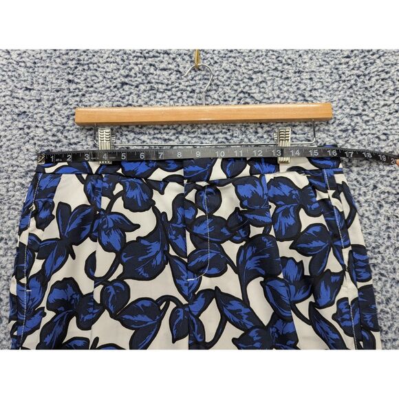 Banana Republic Floral Print Drapey Pants Size 8 Long Ankle Crop Colorful Blue - Picture 8 of 12